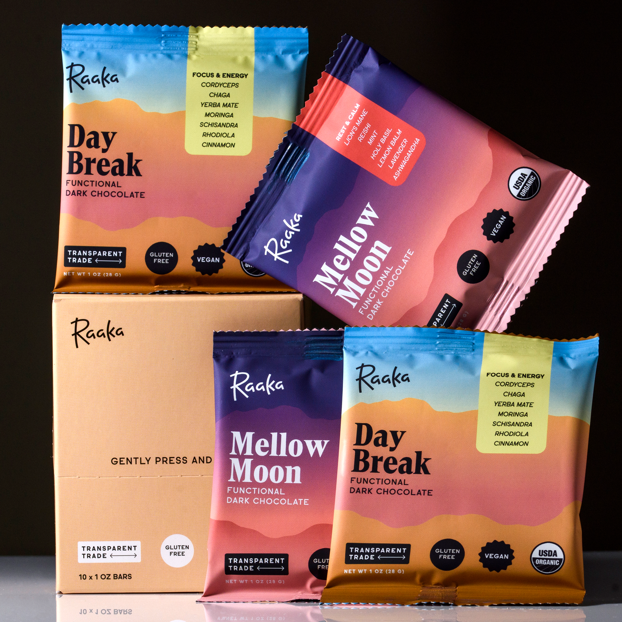 Functional Dark Chocolate Mixed Box of 10
